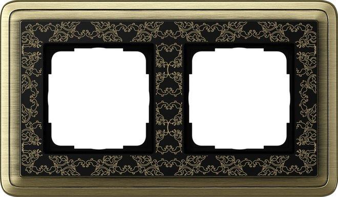 2-fach Abdeckrahmen für ClassiX Art Bronze schwarz