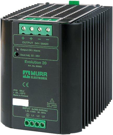 Evolution 3-phasig. 360-520V AC / 22-28V DC / 20 A 2-Phasen-Betrieb