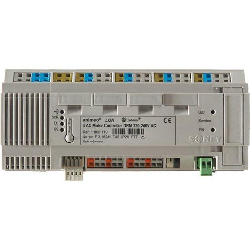 Motorsteuergerät KNX für 4 Antriebe Hutschiene 220-240 VAC