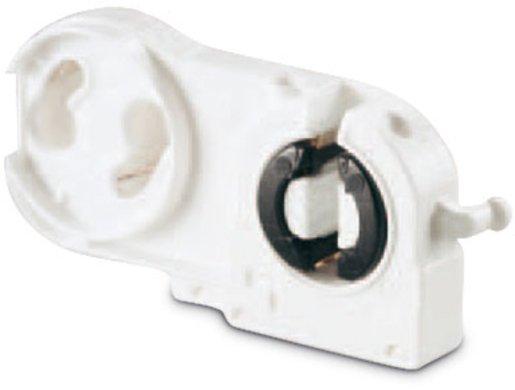 G13 Einbaufassung mit Starterfassung mit Haltekrallen Wanddicken 0,6-1,2mm weiß