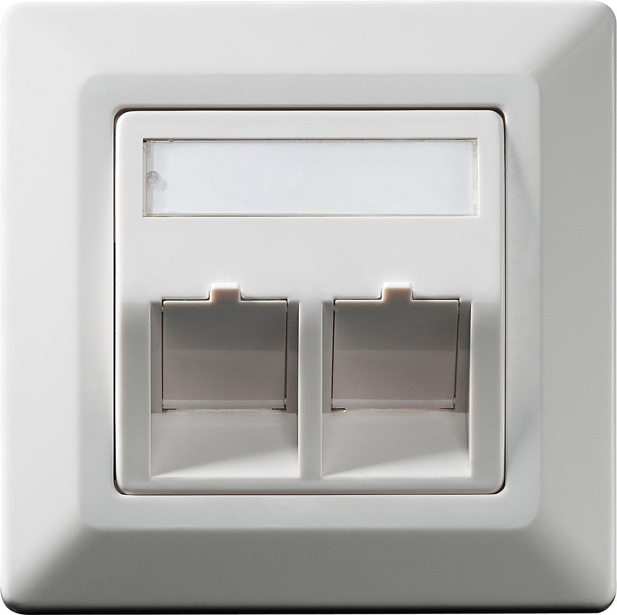 Datacom Keystone - Wanddose 2-fach 50x50 mm RAL9010