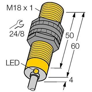Induktiver Sensor M18 x 1 Gewinderohr n.bündig 3-Draht sn=12 mm 1S PNP