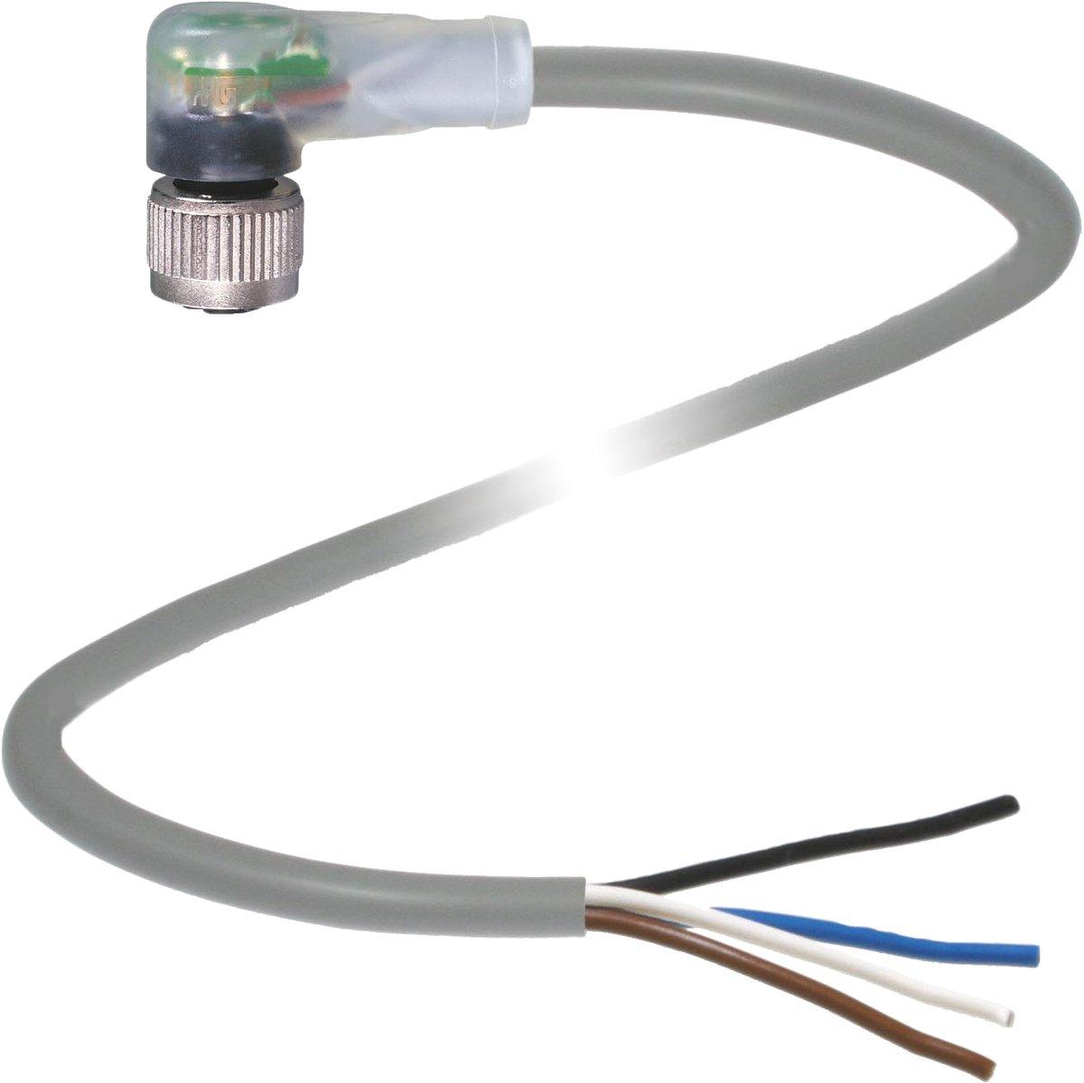 Kabeldose M12 gewinkelte Bauform 4-polig 2 m PUR Kabel offenes Ende