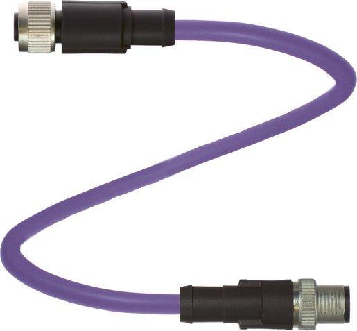 Verbindungsleitung M12 gerade Bauform für Profibus 0,6 m PUR Kabel