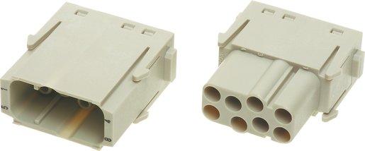 Han Modular® EE-Modul Buchseneinsatz 8-polig 400V / 16A Crimpanschluss