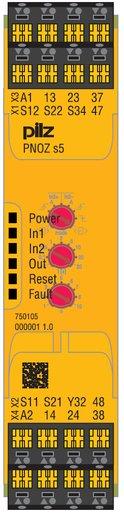 Sicherheitsrelais PNOZ s5 mit Rückfallverzögerung sicheres Zeitrelais