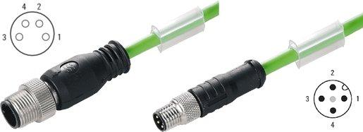 Bus-Verbindungsleitung 4-polig 2m / M12 / M8 Stift gerade