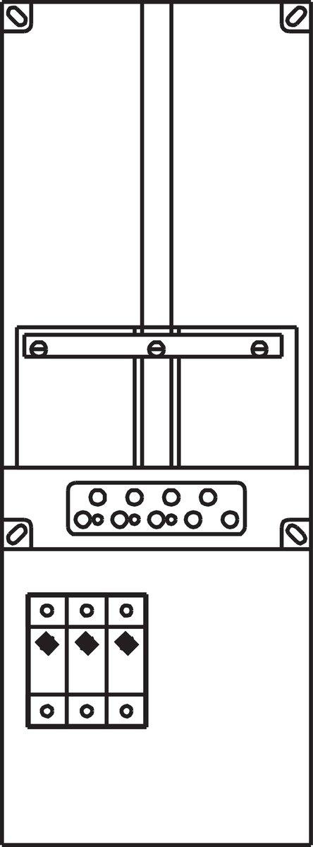 Kunststoff-Zählergerüst 210x570x97mm