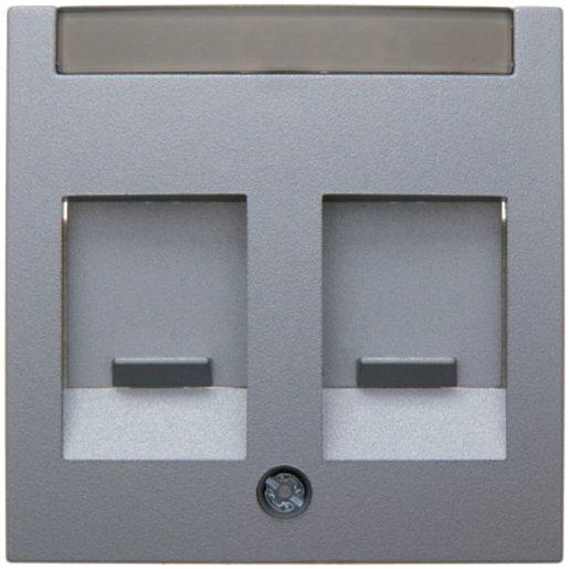 Zentralstück mit Staubschutzschiebern und Beschriftungsfeld B.7 alu