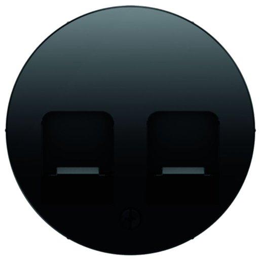 Zentralstück mit 2 Staubschutzschiebern R.1/R.3 schwarz glänzend