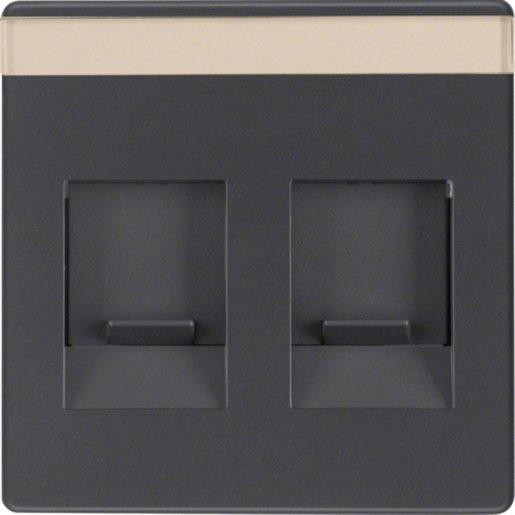 Zentralstück Staubschutzschiebern Beschriftungsfeld Q.1/Q.3 anthrazit