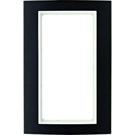 Rahmen mit großem Ausschnitt B.3 Alu schwarz/polarweiß