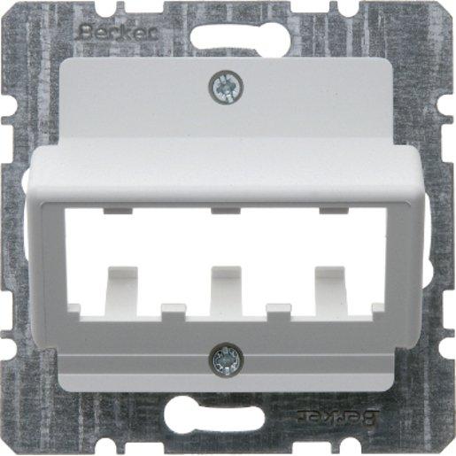 Zentralplatte für 3 MINI-COM Module polarweiß matt/samt