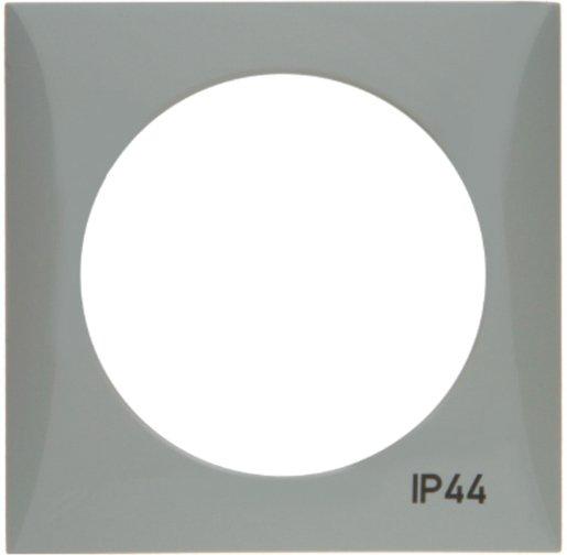 1-fach Rahmen mit Aufdruck IP44 Integro Flow grau glänzend