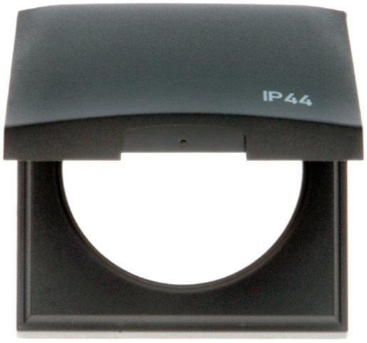 Abdeckrahmen 1-fach mit Klappdeckel Aufdruck IP44 Integro Flow anthrazit matt