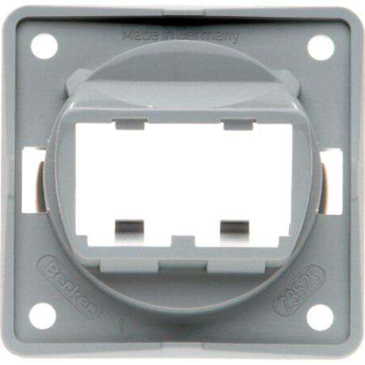 Tragplatte für 2 MINI-COM Module Integro Einsatz grau glänzend