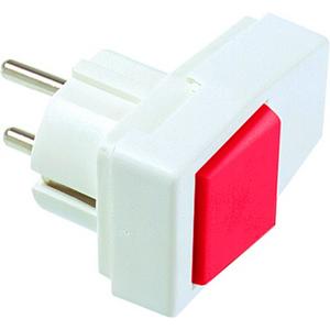 Schuko-Winkelstecker mit Schalter beleuchtet weiß