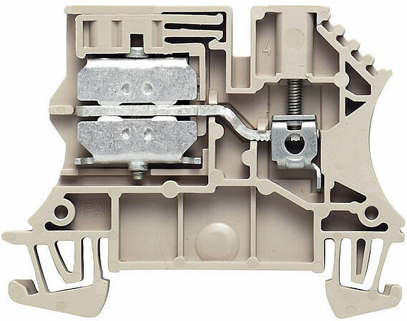 Neutralleiter-Reihenklemme mit Schraubanschluss 2,5 mm² dunkelbeige