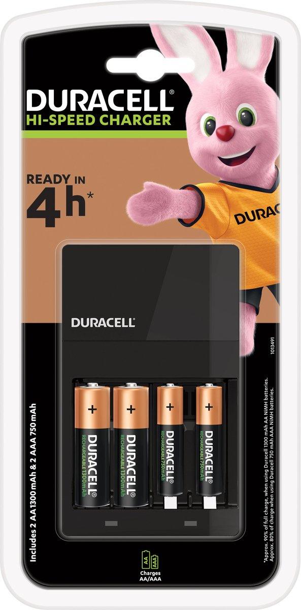 Ladegerät 4 Stunden Hi-Speed Value +Akkus 2xAA 1300mAh+ 2xAAA 750mAh