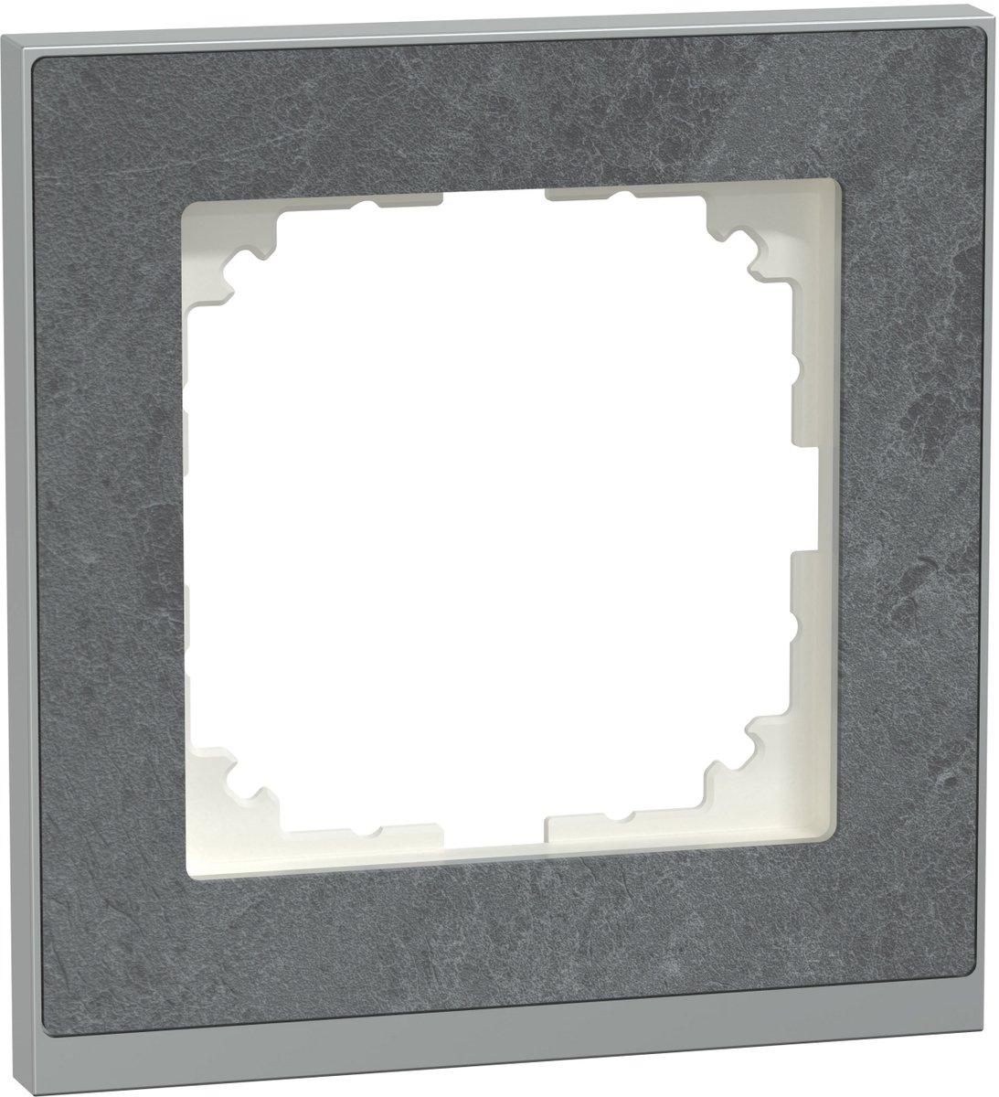 M-Pure Decor Abdeckrahmen 1fach Schiefer/aluminium