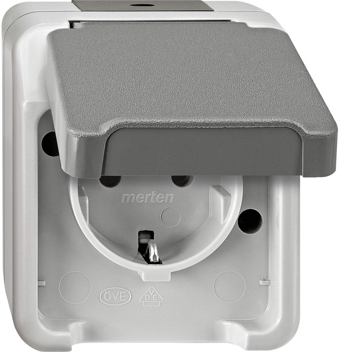 Schuko - Steckdose 16 A AC 250 V DIN 49440 lichgrau Aquastar