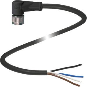 Kabeldose M12 gewinkelt 4-polig mit 2 m PVC Kabel