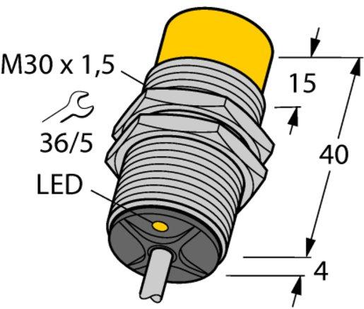 Induktiver Sensor M30 x 1,5 nicht bündig 2-Draht sn = 15 mm 1 S