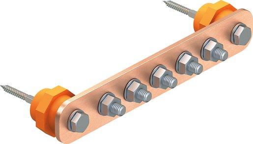 Potentialausgleichsschiene BigBar mit 5 Anschlüsse 5xM10 VA