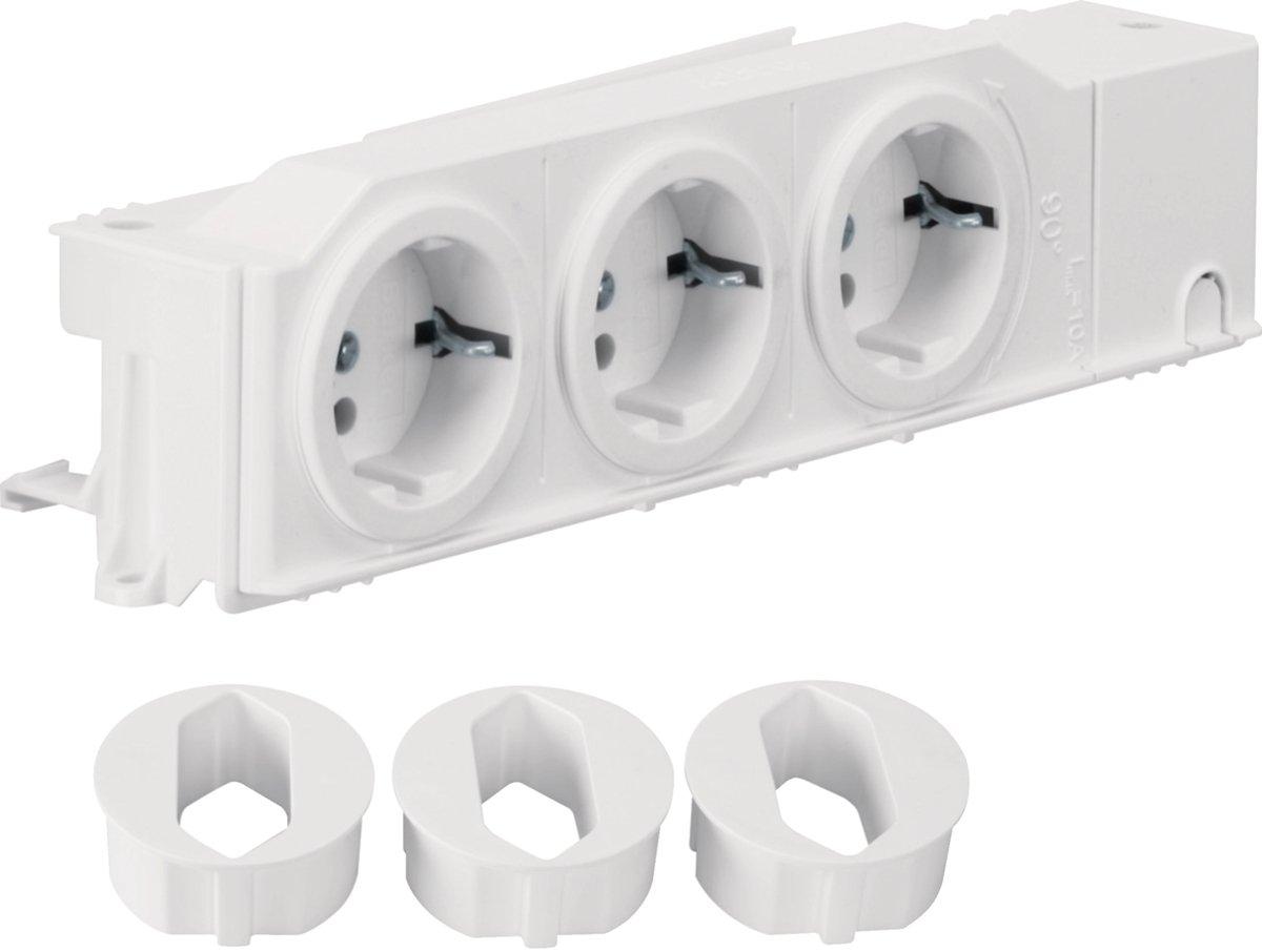 SCHUKO Steckdose 3-fach 90° drehbar