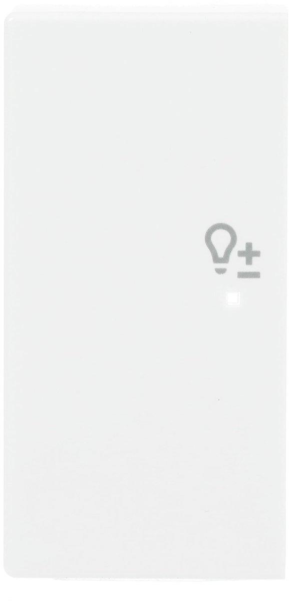 Wippe 2-fach links für flex f@h KNX mit Symbol Dimmen studioweiß- Plattform 63