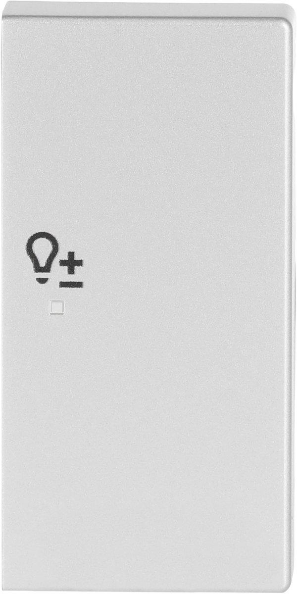 Wippe 2-fach rechts mit Symbol Dimmer Symbol Dimmen alusilber - Plattform 63