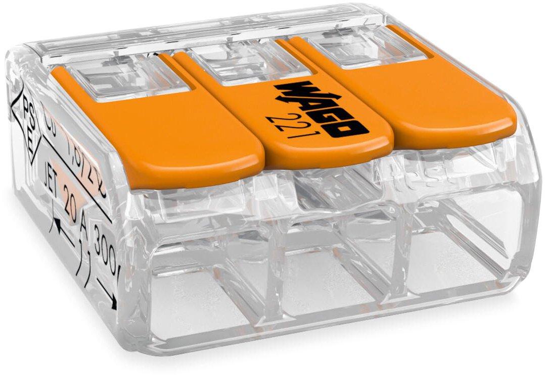 COMPACT-Verbindungsdosenklemme 3-Leiter-Klemme transparent/orange
