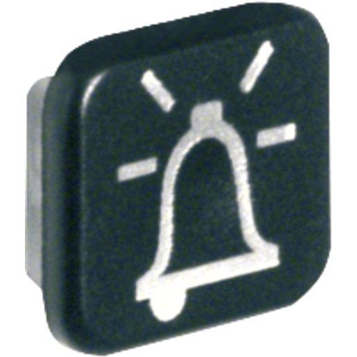 Linse mit Aufdruck Symbol für Klingel transparent