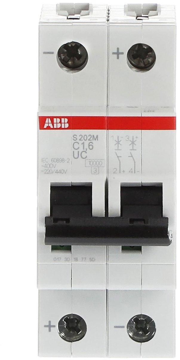 LS-Schutzschalter 2-polig 10kA C-Char 1,6A 2TE