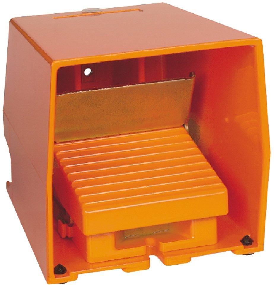 Fußschalter einfach XPE-R mit Schutzhaube Metallausführung orange 2Ö + 2S