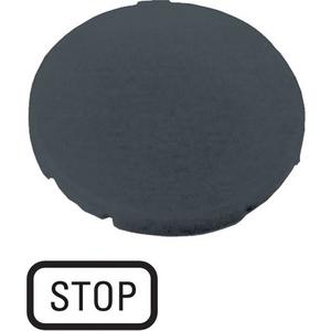 Tastenplatte flach schwarz STOP