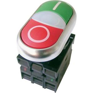 Doppeldrucktaster 1S+1Ö + LED 85-264VAC mit Schraubanschluss