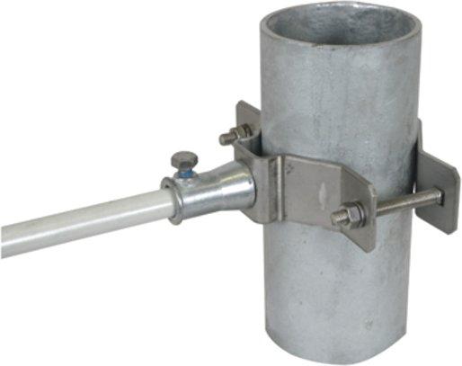 Rohrschelle Ø 70-90mm NIRO m. Buchse ZG D 16mm f. DEHNiso