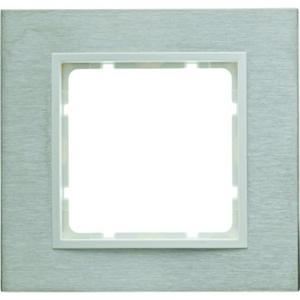 Rahmen Berker B.7 Edelstahl/polarweiß