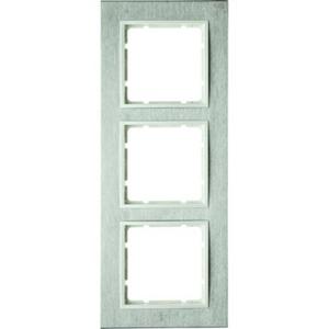 Rahmen Berker B.7 Edelstahl/polarweiß