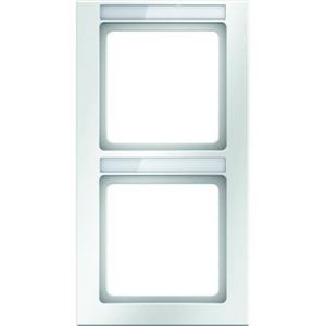 Rahmen mit Einsatz-Beschriftungsfeld Berker Q.3 polarweiß samt