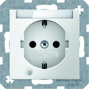 Steckdose SCHUKO mit Kontroll-LED und Beschriftungsfeld Berker S.1/B.3