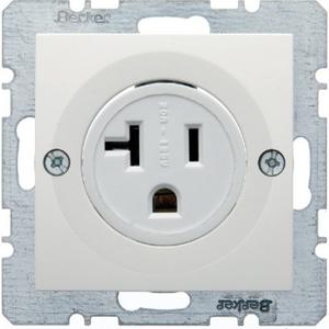 Steckdose mit Schutzkontakt "USA/CANADA"NEMA 5-20 R Berker S.1 polarwe