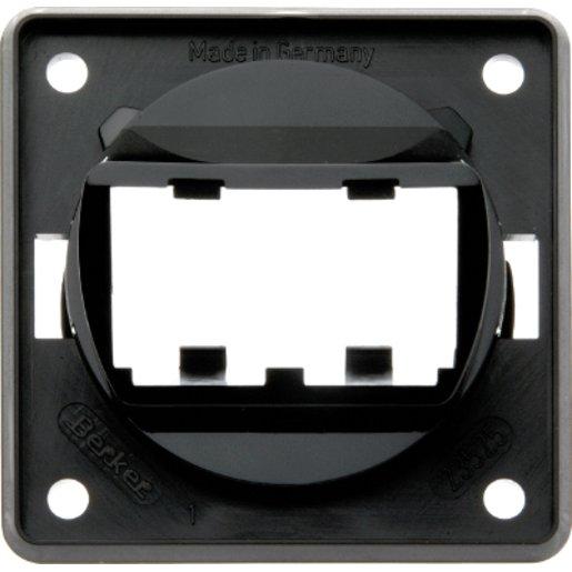 Tragplatte für 2 MINI-COM Module IntegroEinsätze schwarz glänzend