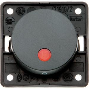 Kontroll-Wippschalter mit roter Linse Integro Flow/Pure schwarz glänz