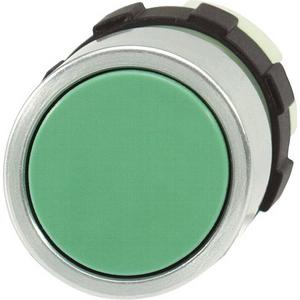 Leuchtdrucktaste Ø 22mm grün mit Frontring alufarben