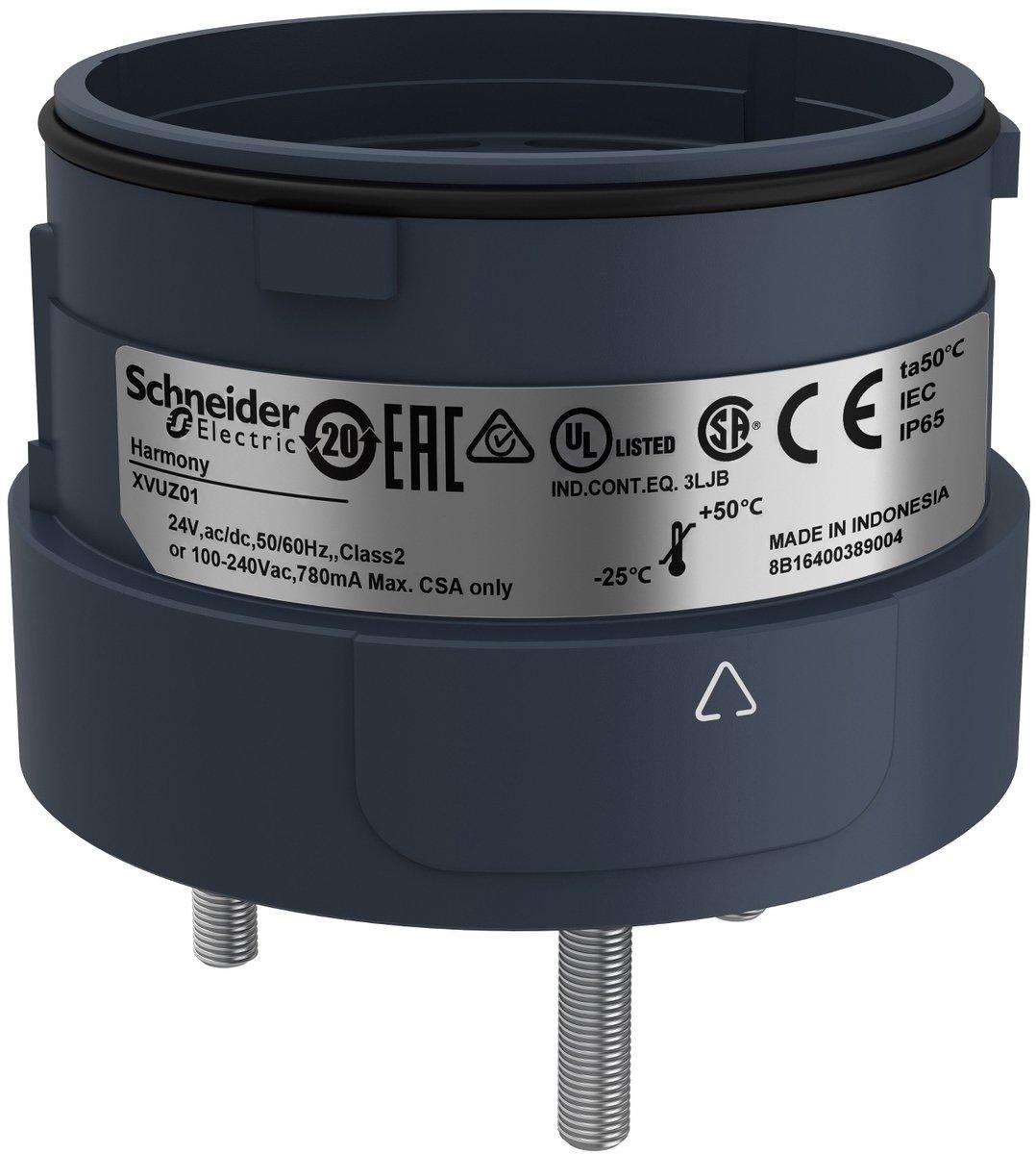 Direktmontageplatte Harmony XVU modular 3 x M4 60mm sw IP65 24V ACDC 110-240V AC