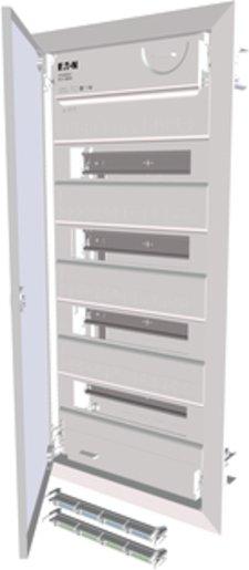 Hohlwand Kleinverteiler mit flacher Stahlblechtür 4-reihig