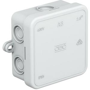 Kabelabzweigkasten 75x75x36 PE lichtgrau RAL 7035