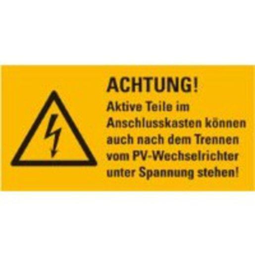 Warn-Kombischild Achtung! Aktive Teile können… Folie 37 x 74 mm
